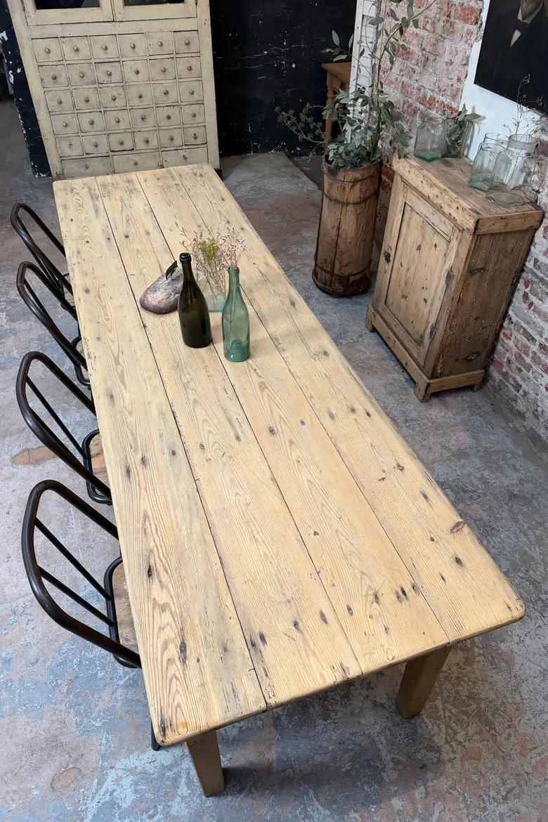 Grande table de ferme en sapin – XIXe siècle