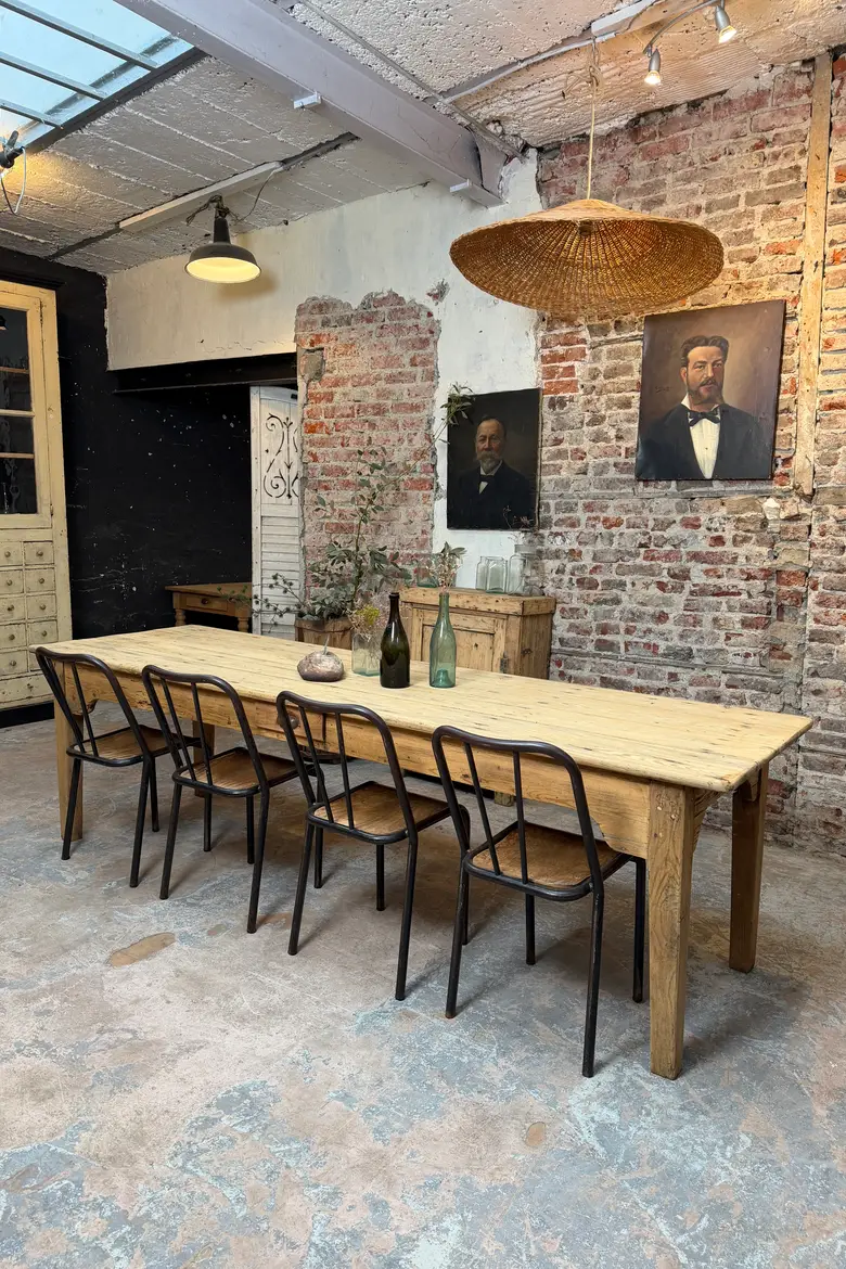 Grande table de ferme en sapin – XIXe siècle