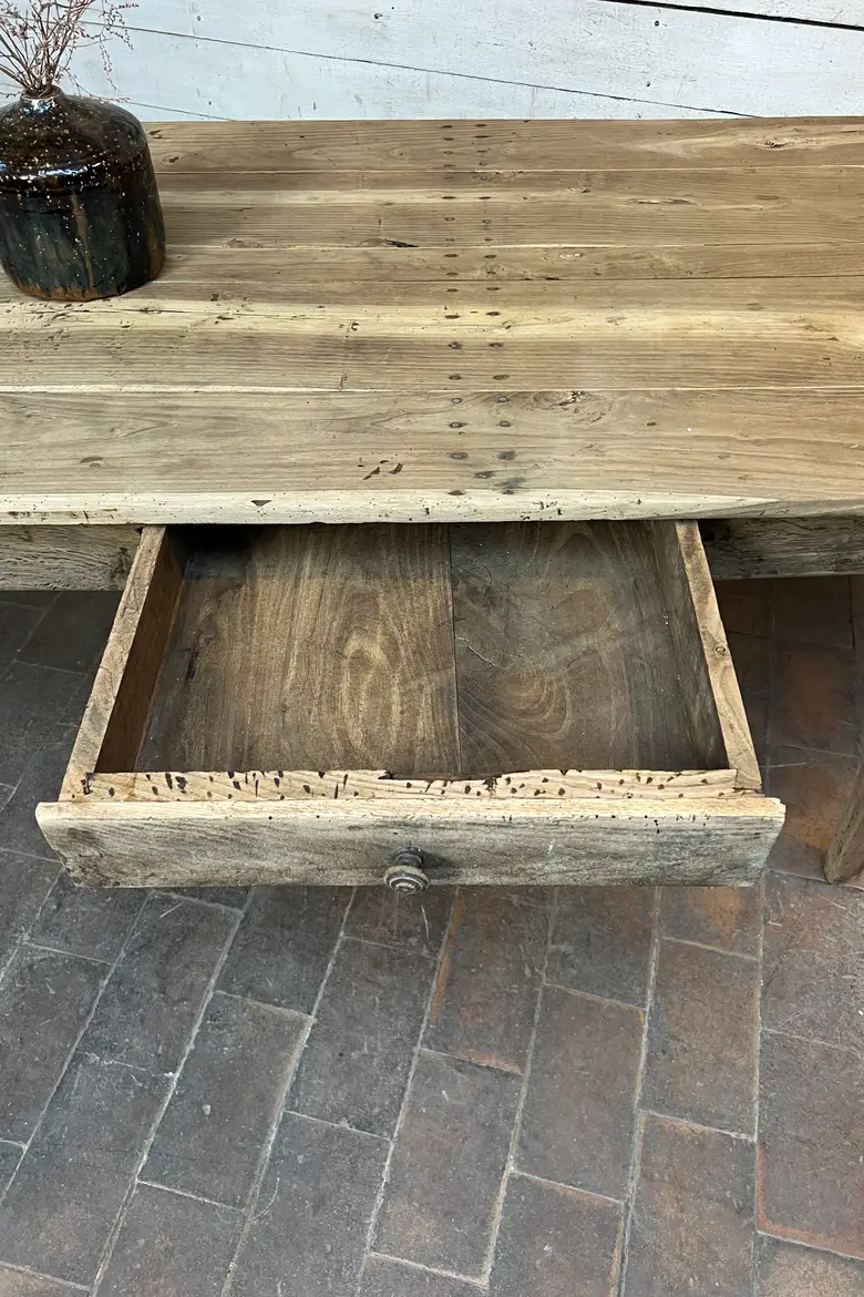 Grande Table de Ferme Ovale en Frêne, XIXe siècle
