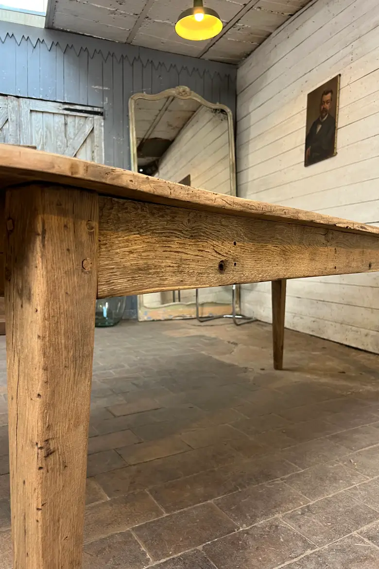 Grande Table de Ferme Ovale en Frêne, XIXe siècle