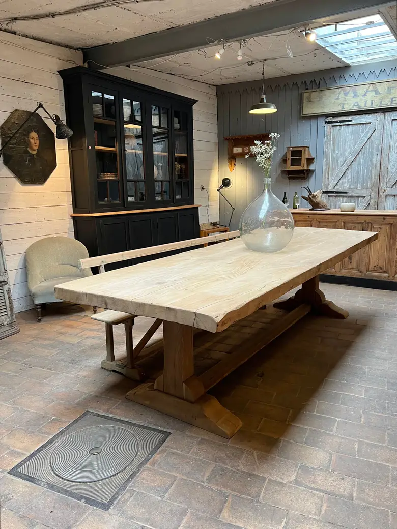 Grande table de monastère en chêne Début XXème