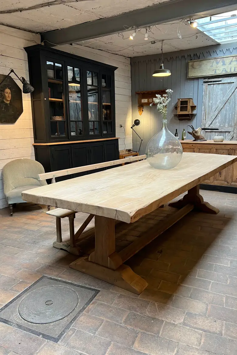 Grande table de monastère en chêne Début XXème