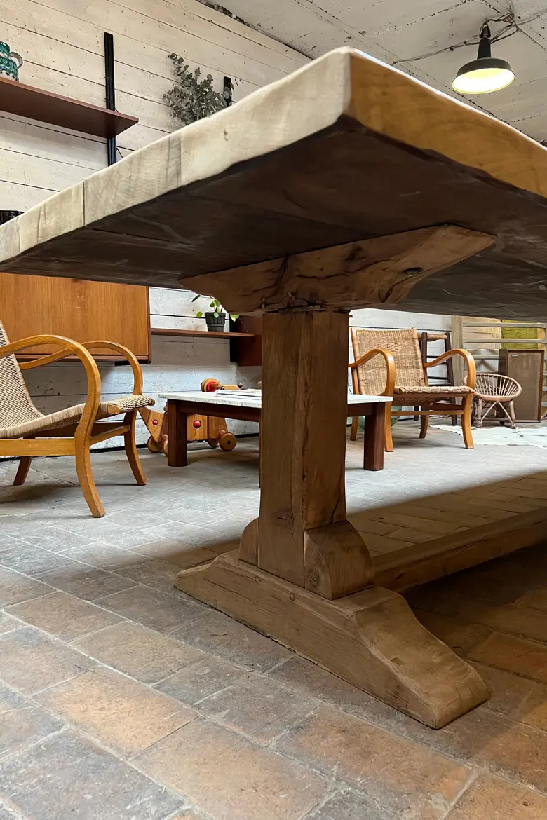 Grande table de monastère en chêne Début XXème