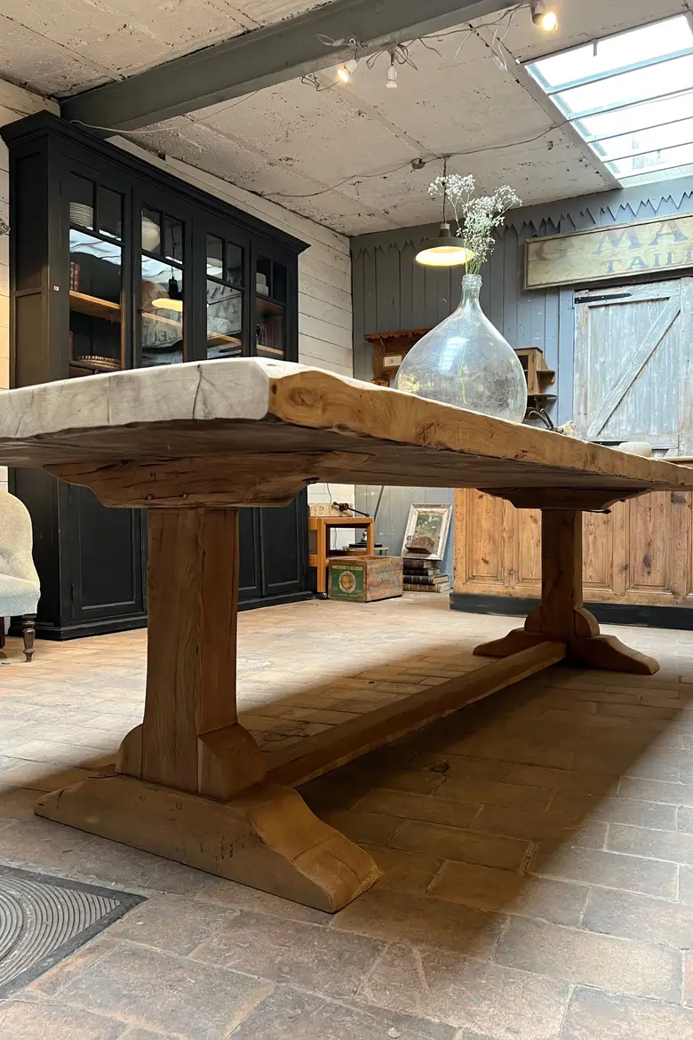 Grande table de monastère en chêne Début XXème