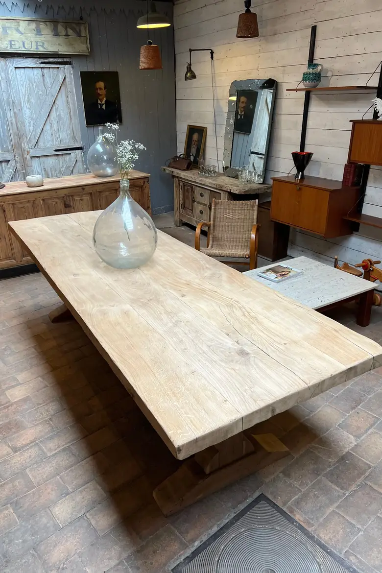Grande table de monastère en chêne Début XXème