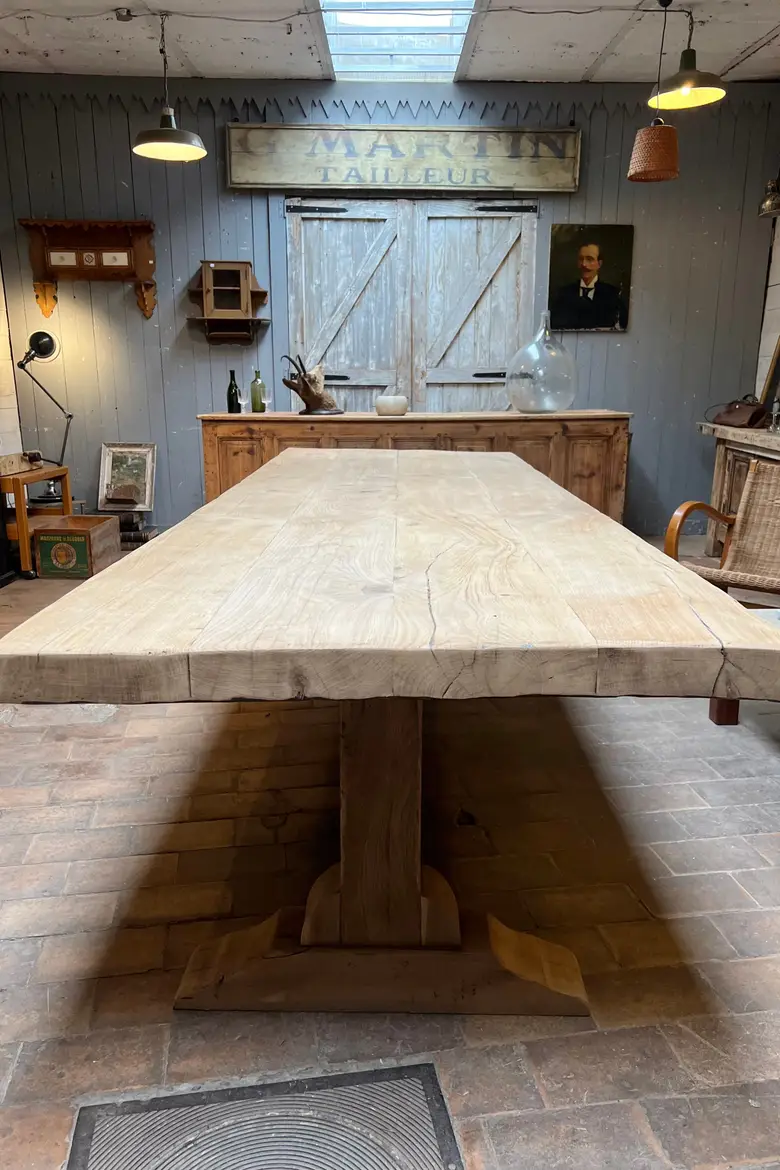 Grande table de monastère en chêne Début XXème