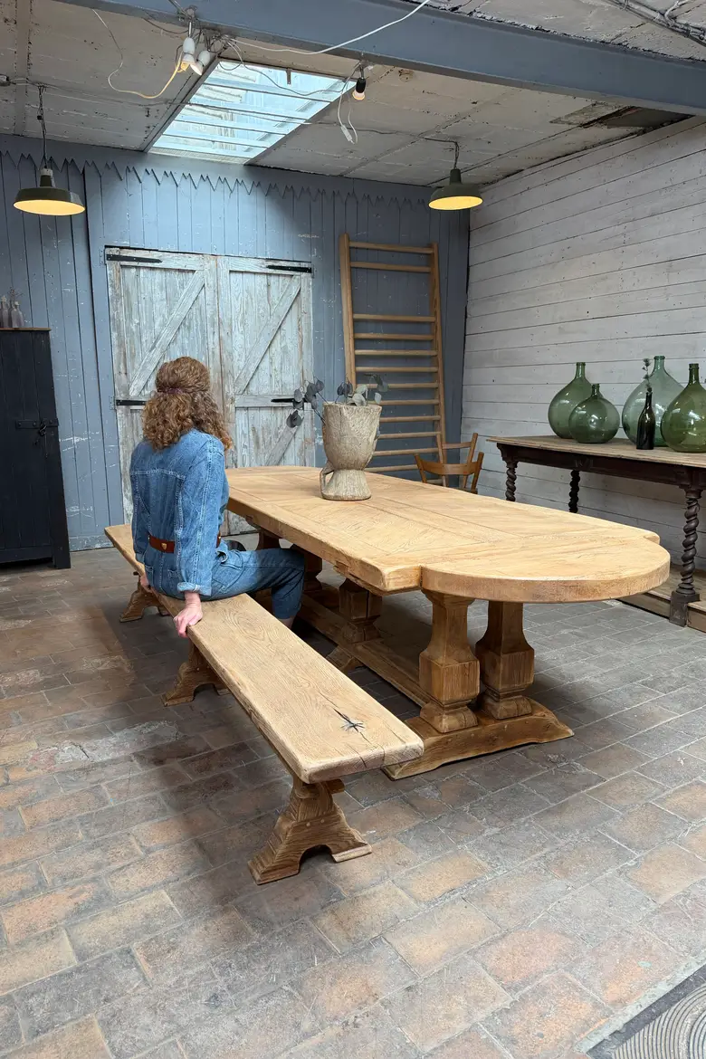 Grande table de monastère en chêne