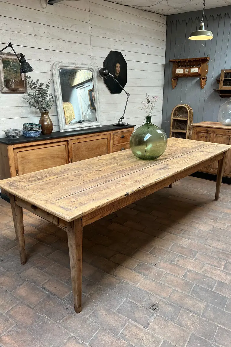 Grande table de réfectoire en sapin Début XXème