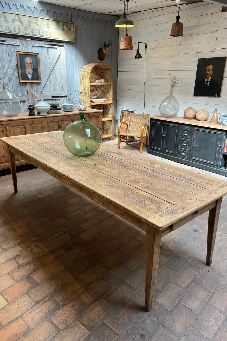 Grande table de réfectoire en sapin Début XXème