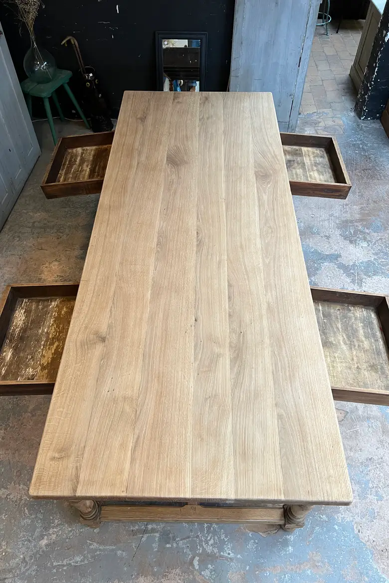 Grande table de travail en chêne