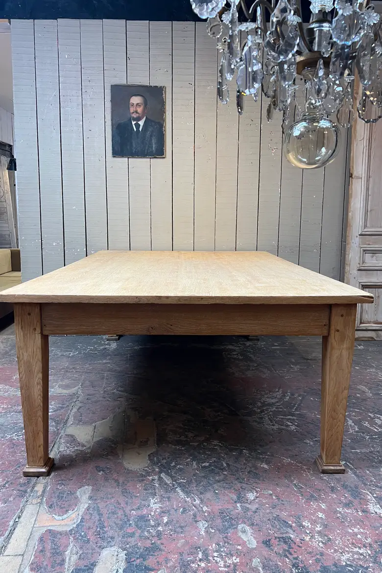 Grande table de travail en chêne – Années 50