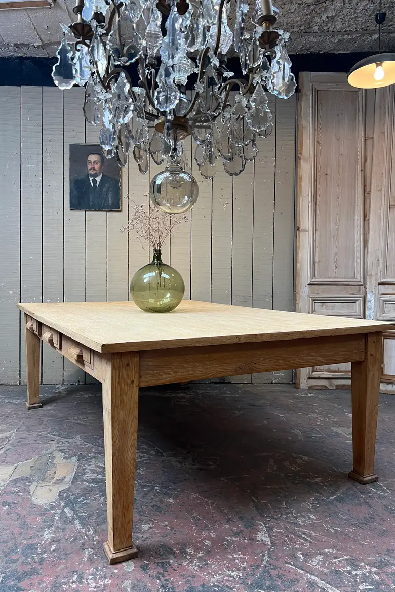 Grande table de travail en chêne – Années 50