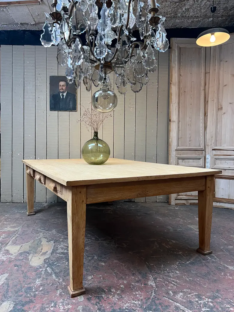 Grande table de travail en chêne – Années 50