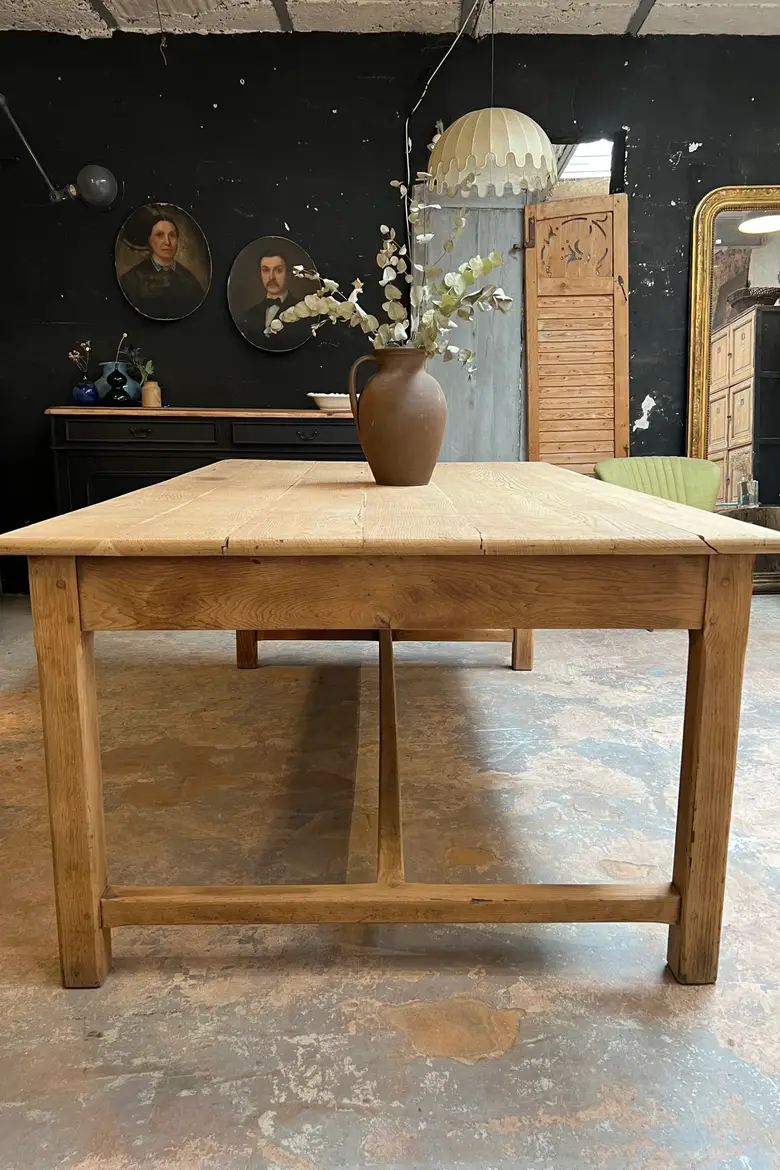 Grande table de travail en chêne Début XXème