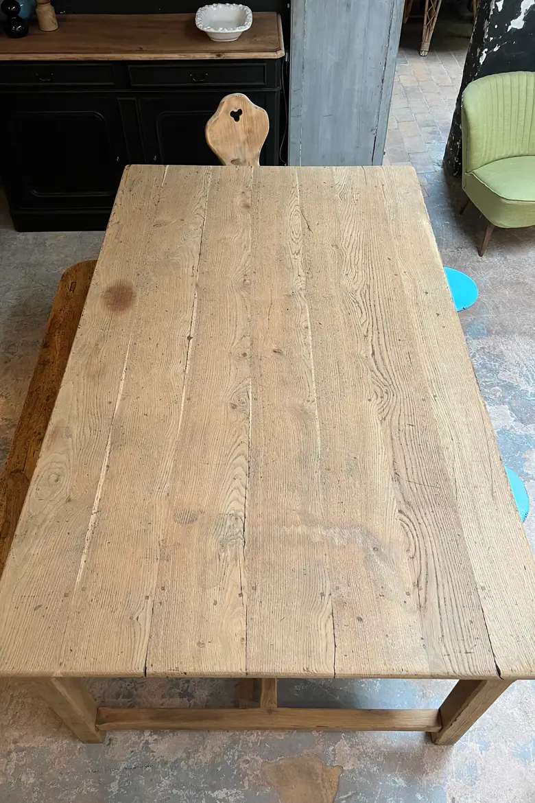 Grande table de travail en chêne Début XXème