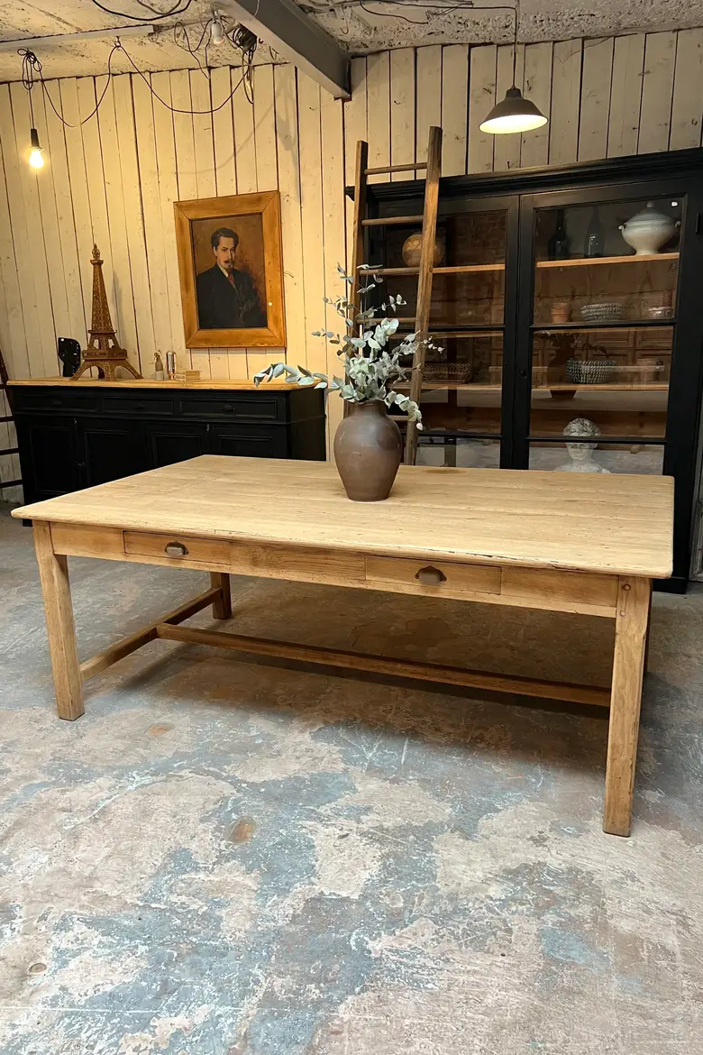 Grande table de travail en chêne Début XXème