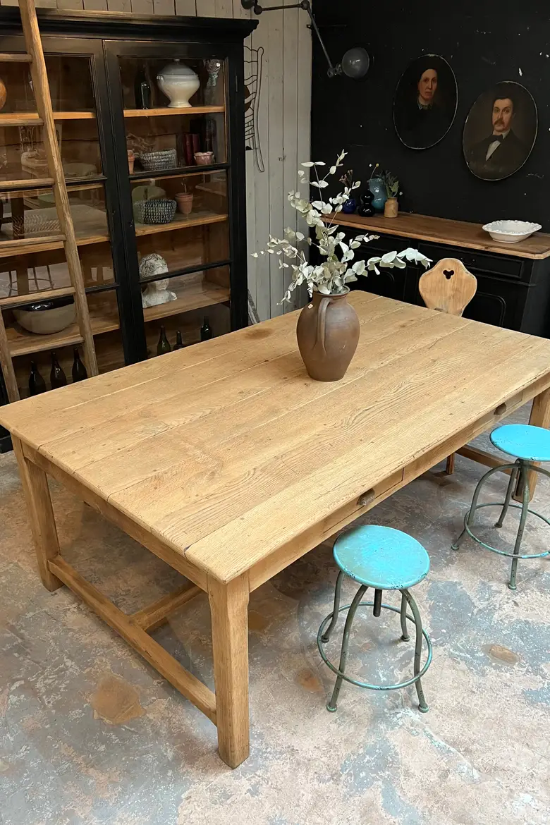 Grande table de travail en chêne Début XXème