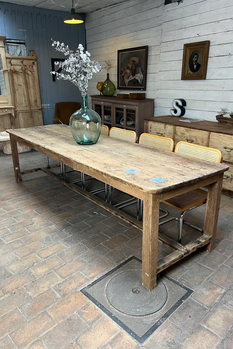 Grande table de travail en chêne