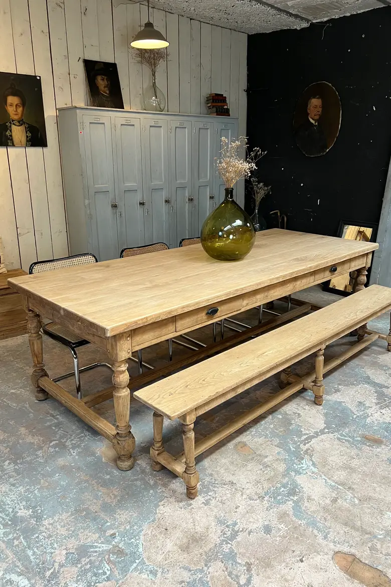 Grande table de travail en chêne