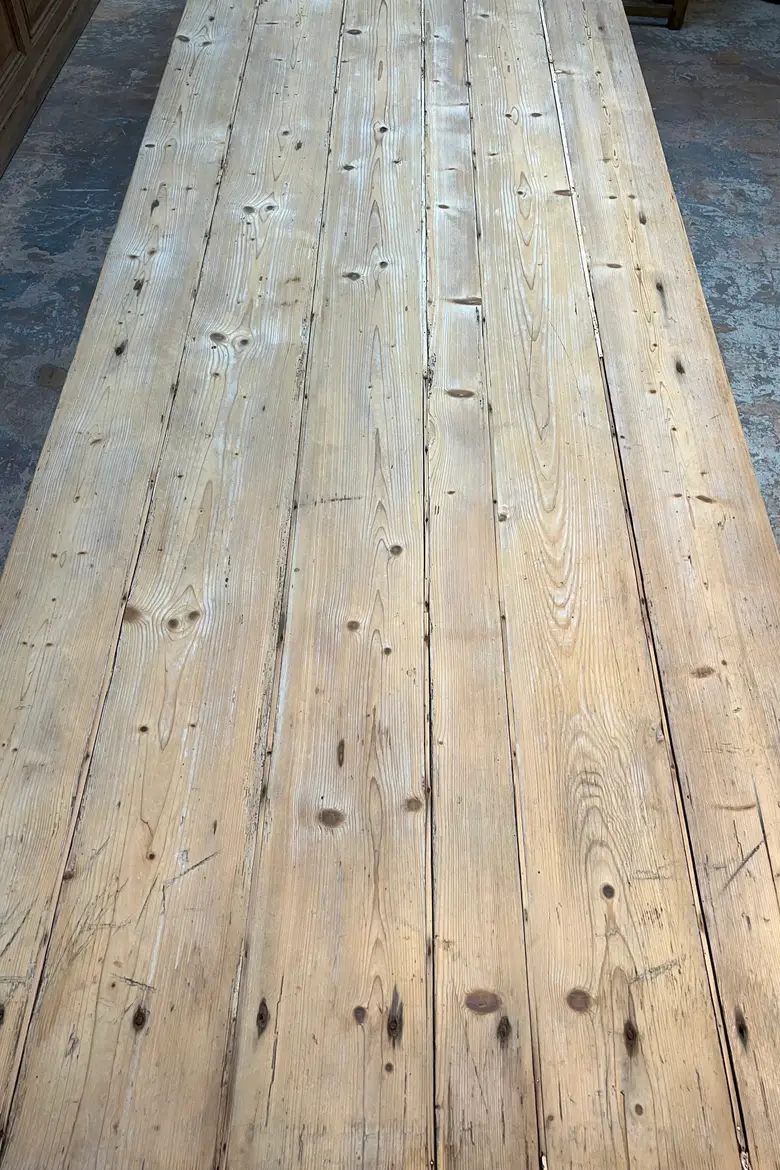 Grande table de travail en sapin Début XXème