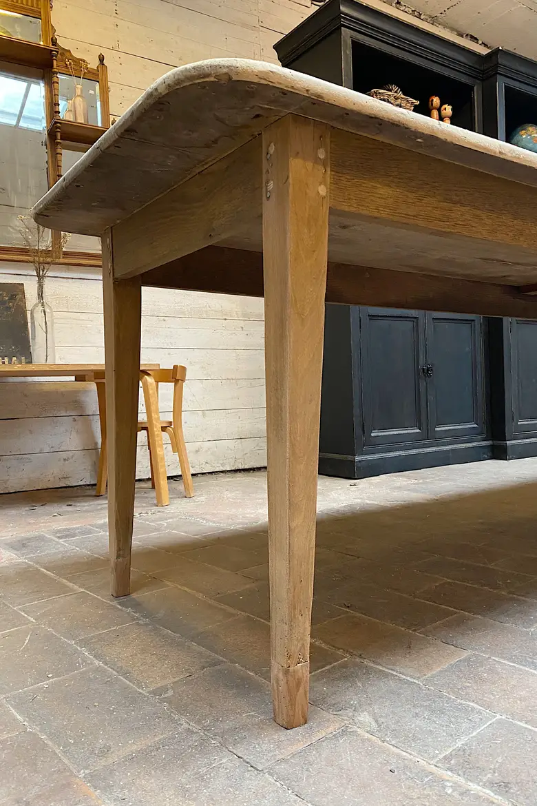 Grande table d'estaminet en peuplier Début XXème