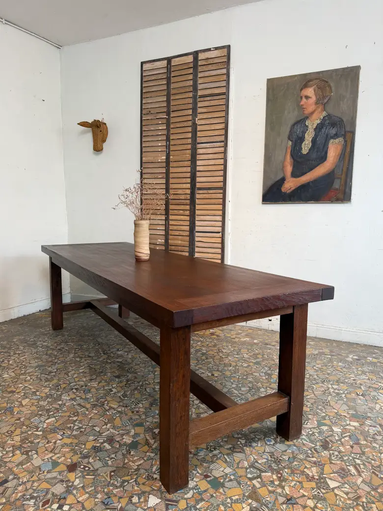 Grande table en chêne années 50 — Grande table en chêne années 50