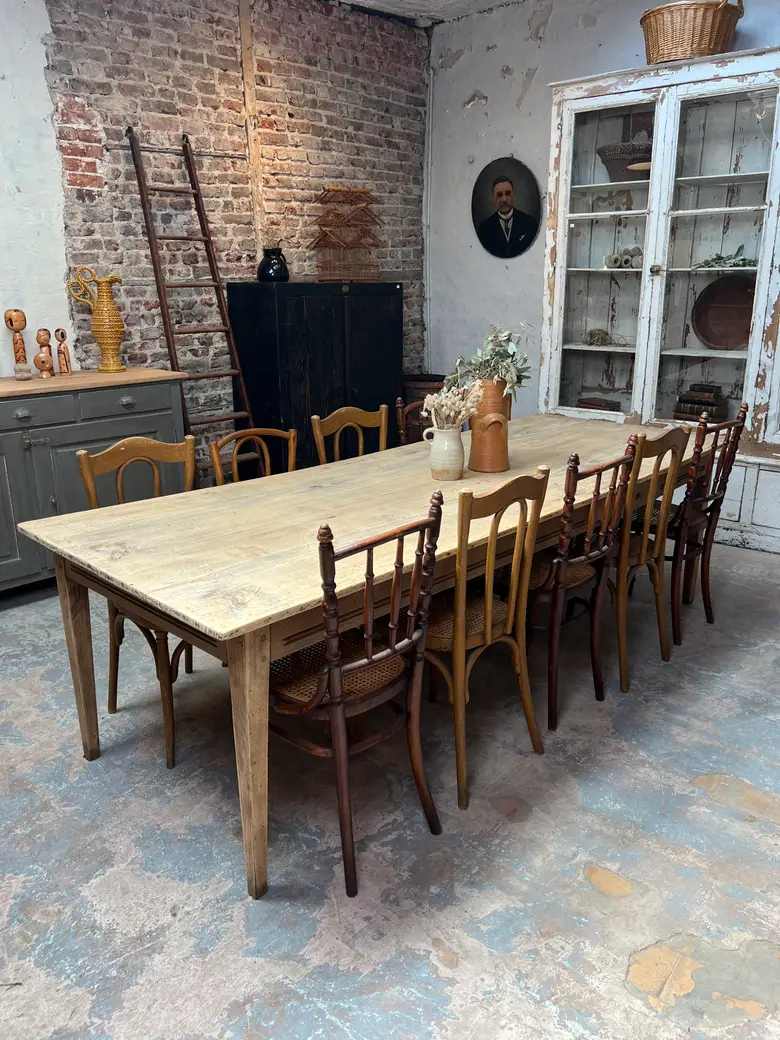 Grande table en chêne et en peuplier - fin XIXe siècle