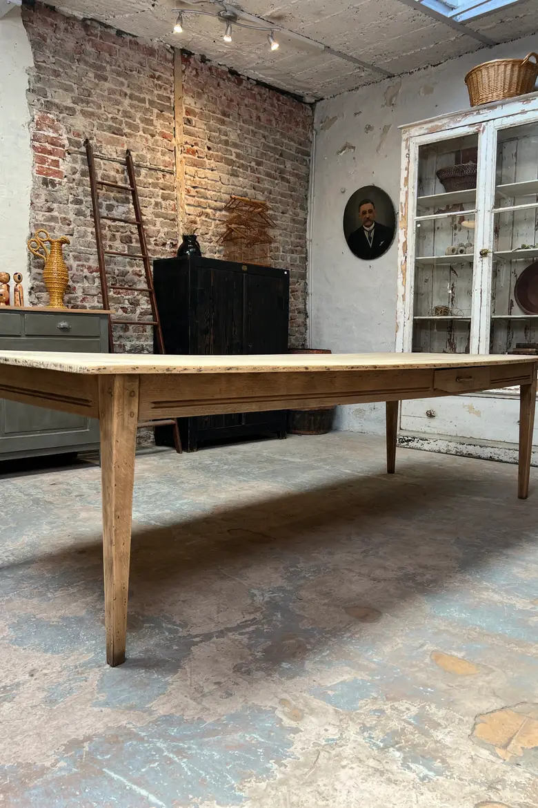 Grande table en chêne et en peuplier - fin XIXe siècle