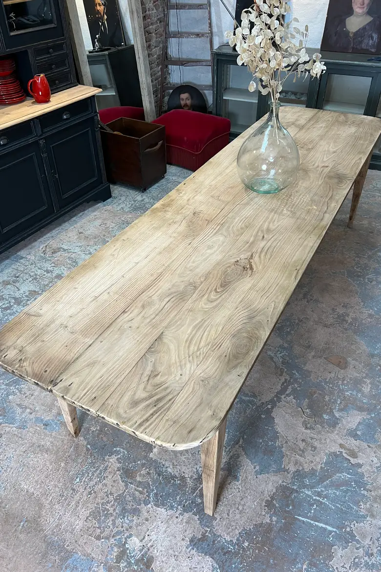 Grande table en orme Début XXème