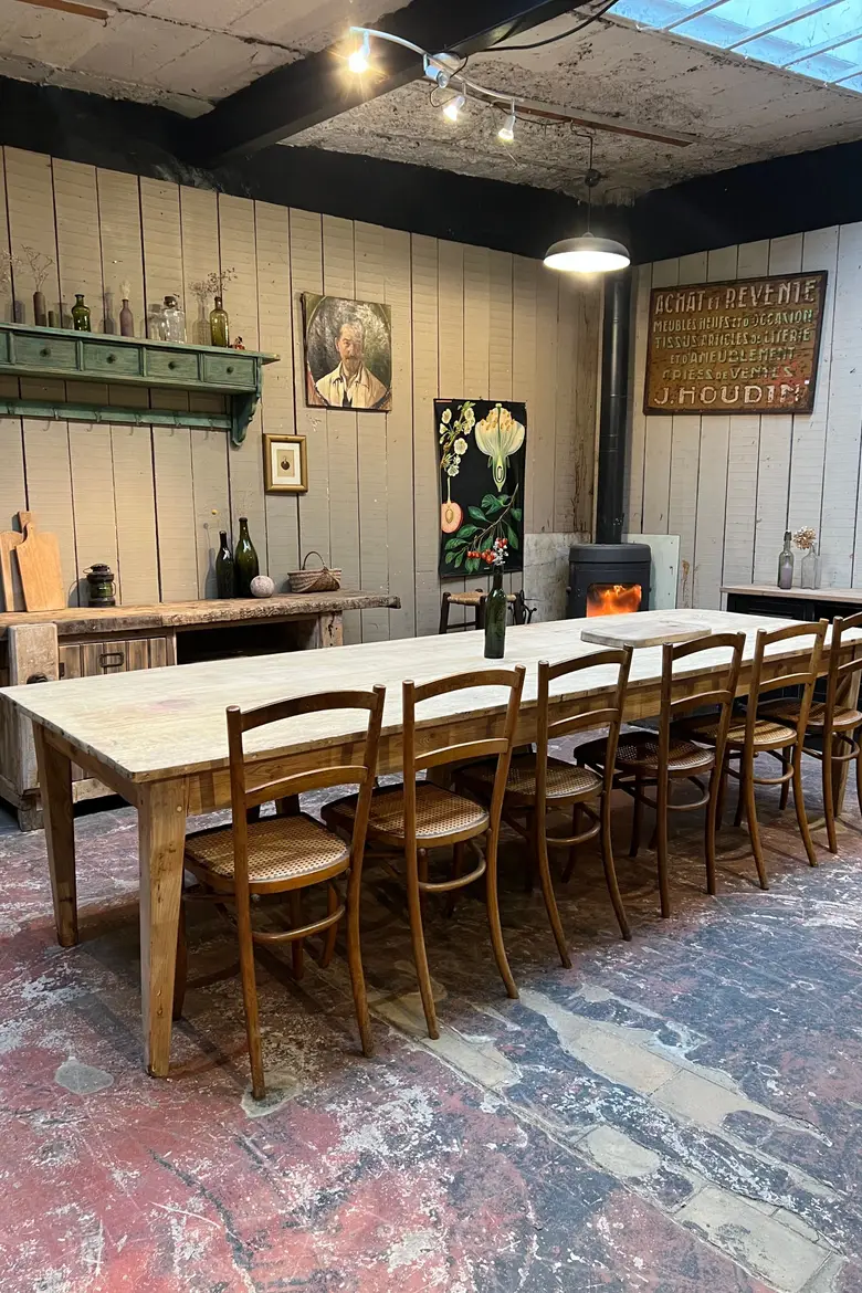 Grande table en sapin Début XXème
