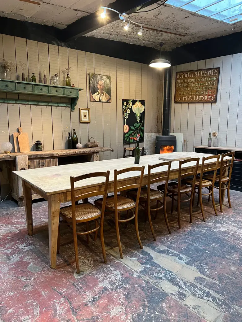 Grande table en sapin Début XXème