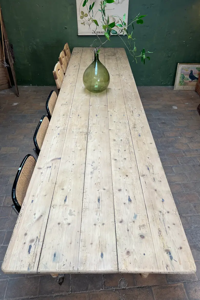 Grande table en sapin Début XXème