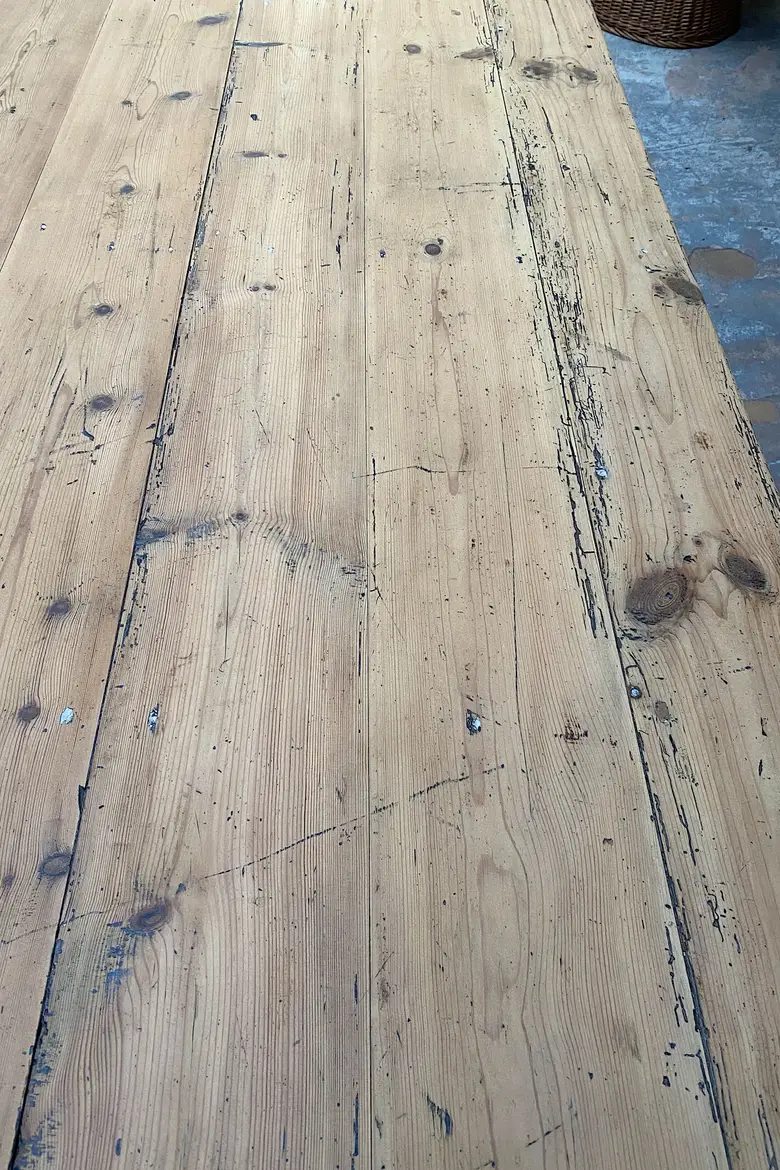 Grande table ovale en sapin Début XXème