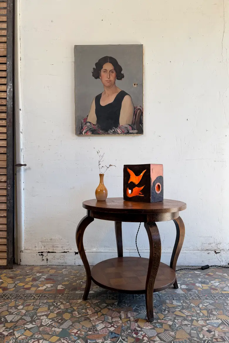 Guéridon Art déco en chêne – années 30