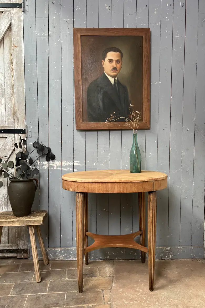 Guéridon Art déco en noyer