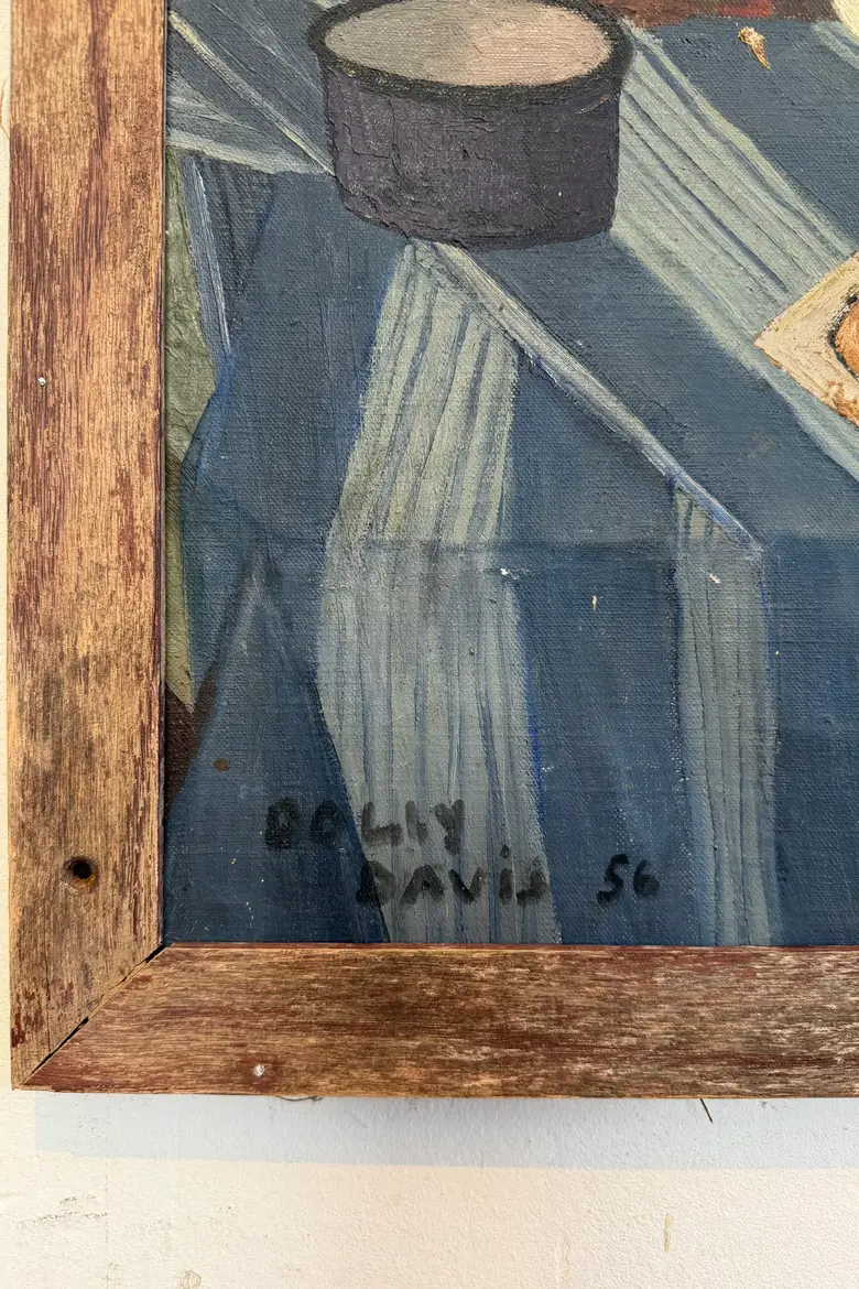 Huile sur toile “Le déjeuner” signée Dolly Davis