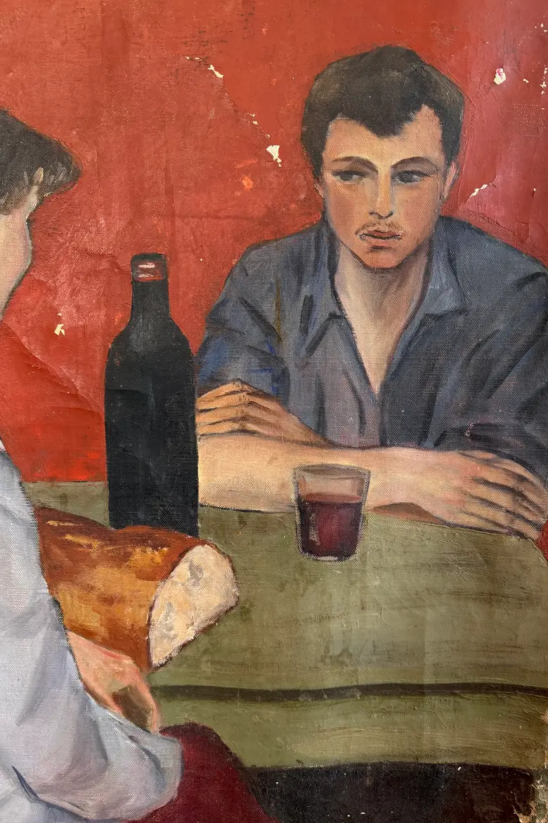 Huile sur toile “Le déjeuner” signée Dolly Davis