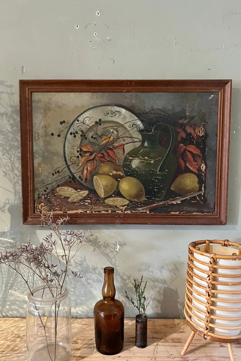 Huile sur toile " nature morte" Début XXème