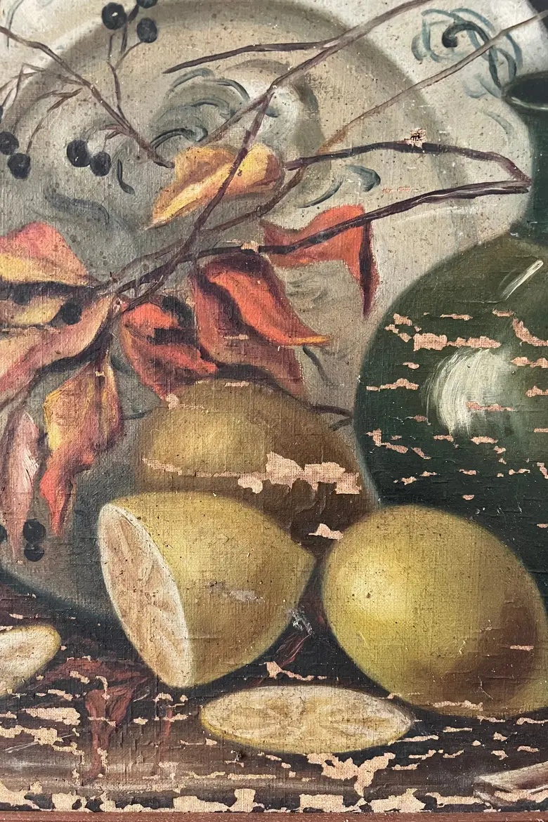 Huile sur toile " nature morte" Début XXème