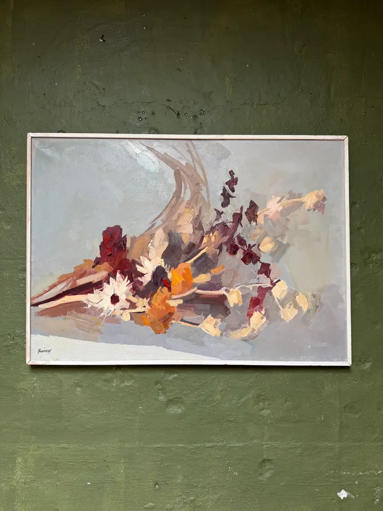 Huile sur toile René Guinand – “Bouquet d’anniversaire”, 1972