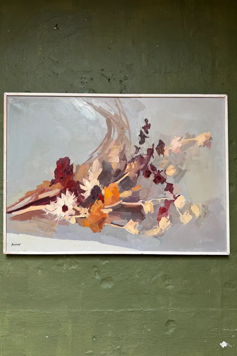 Huile sur toile René Guinand – “Bouquet d’anniversaire”, 1972