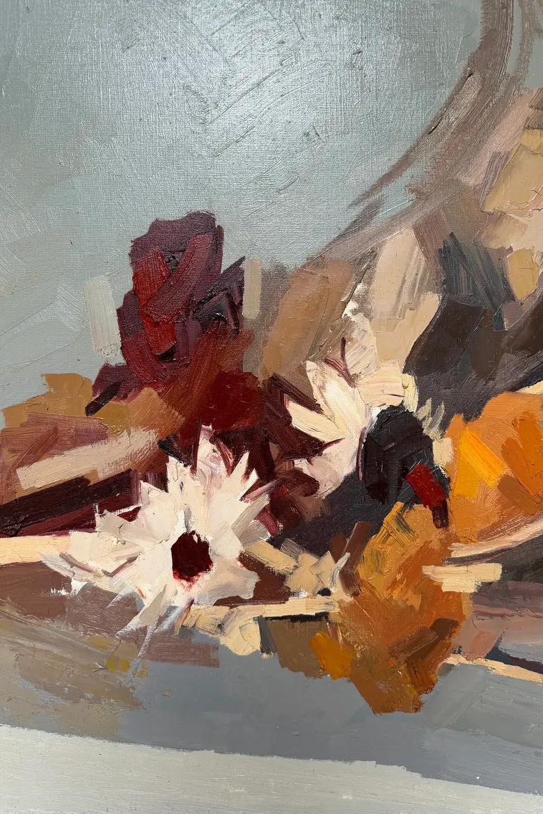 Huile sur toile René Guinand – “Bouquet d’anniversaire”, 1972