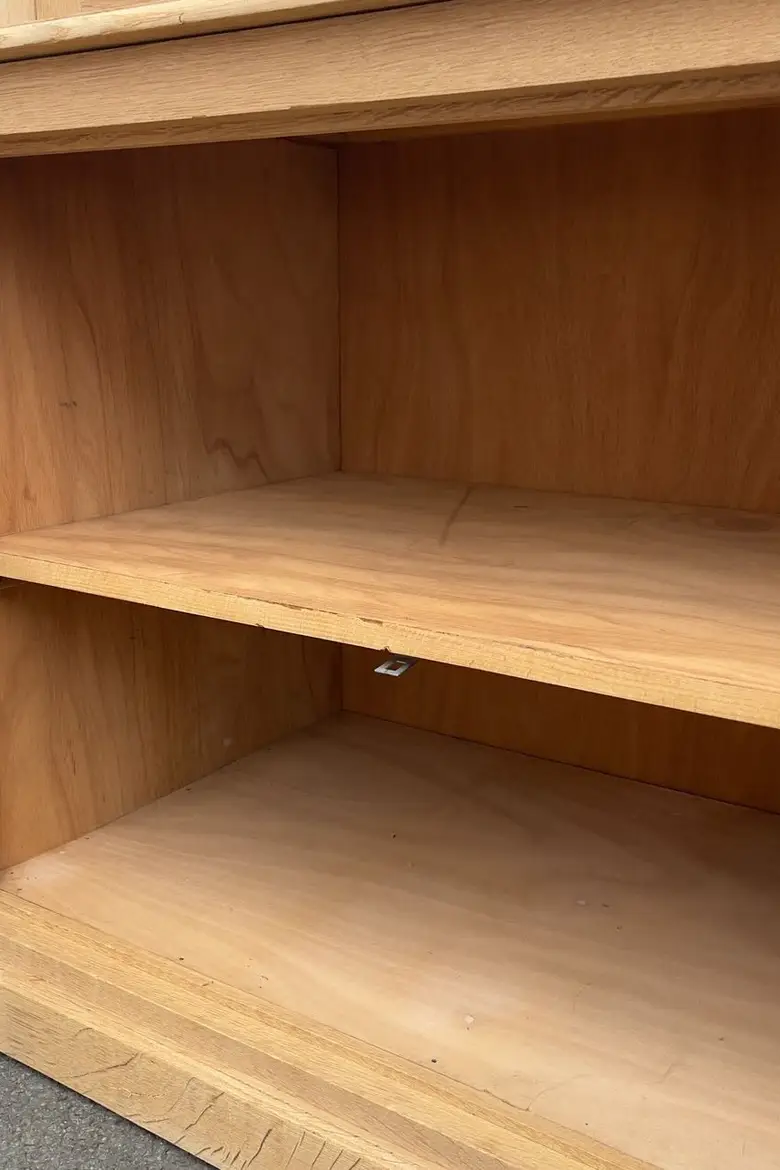 Immense bibliothèque d'école en chêne Années 50
