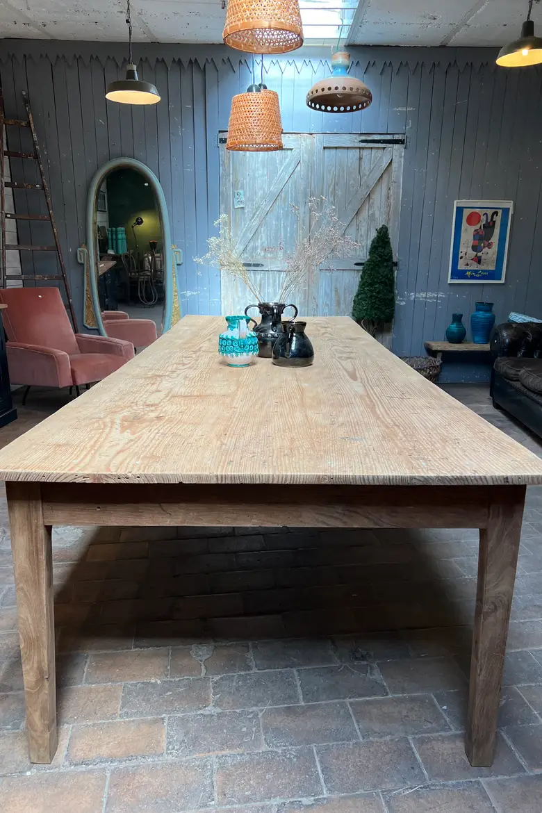 Immense table d’atelier en sapin Début XXème