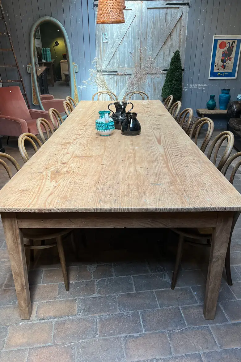 Immense table d’atelier en sapin Début XXème