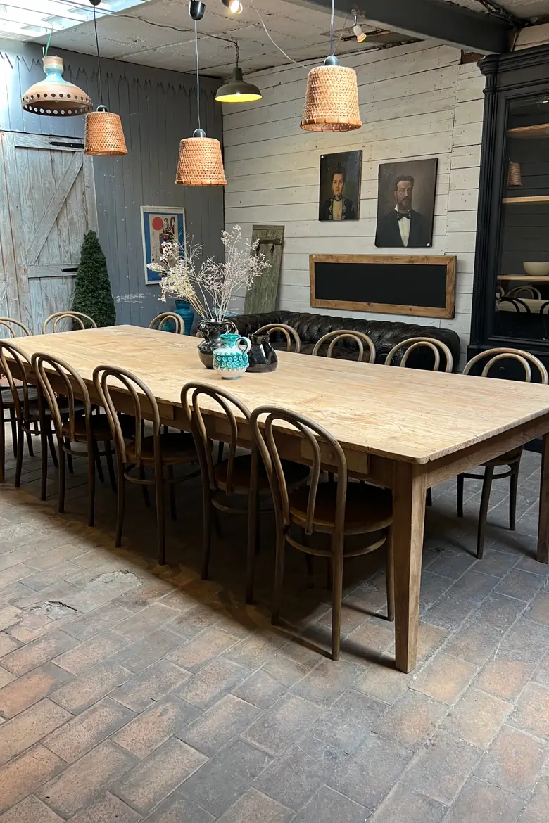 Immense table d’atelier en sapin Début XXème