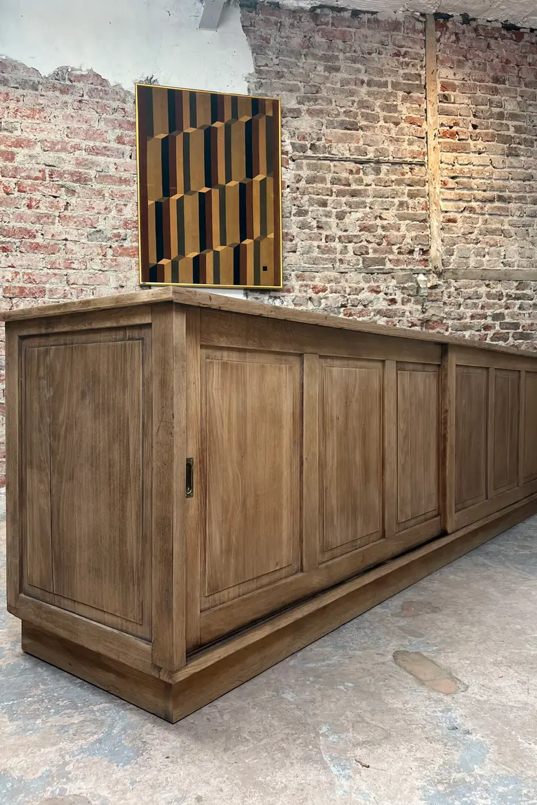 Imposant meuble de métier à portes coulissantes – Années 50