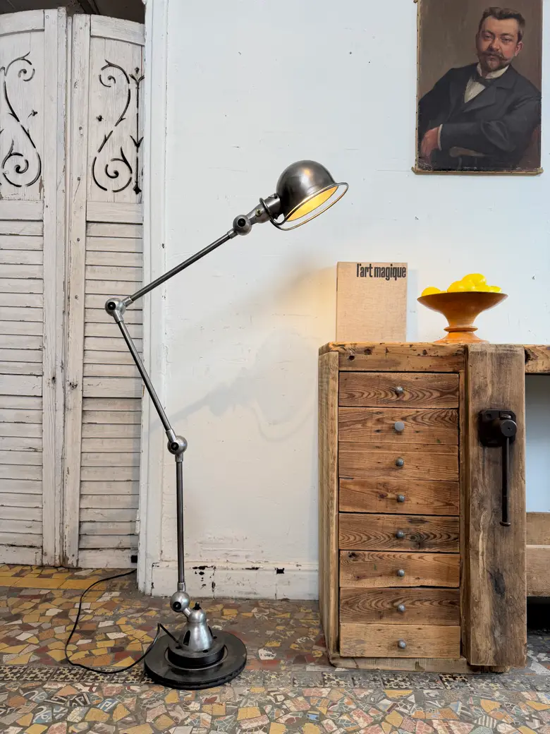 Lampadaire d’atelier Jieldé – Années 50
