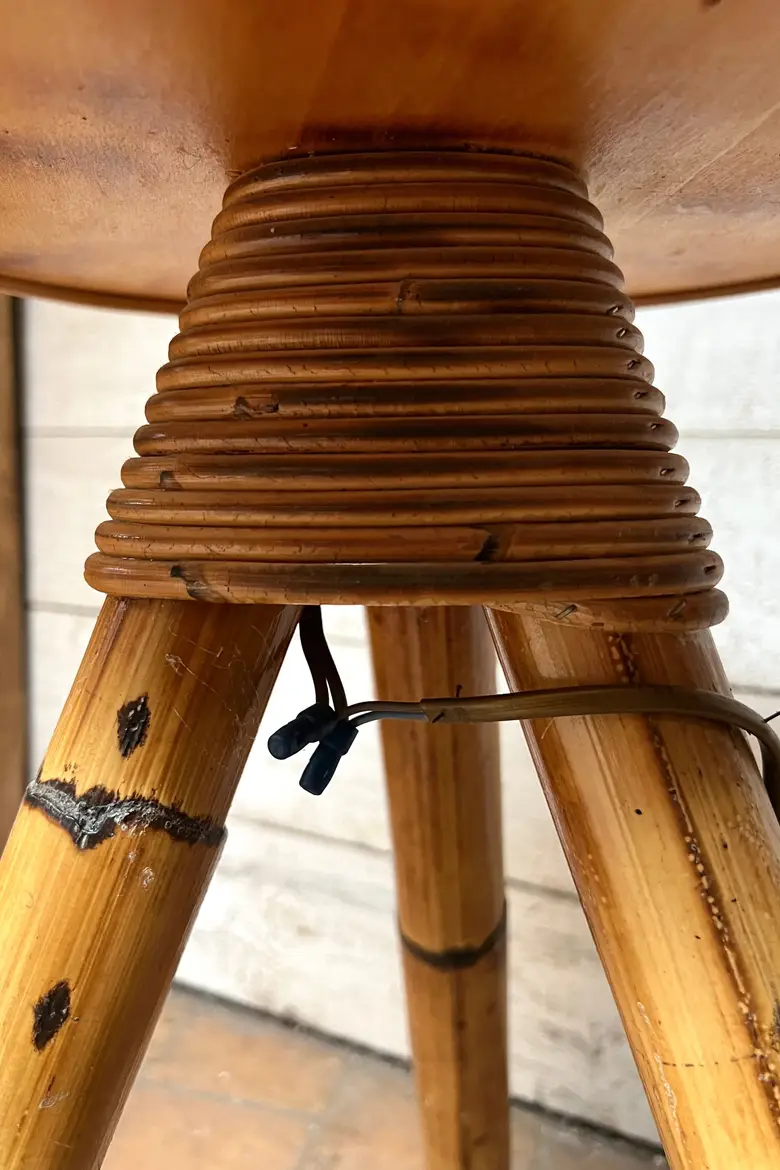 Lampadaire vintage en bambou 1960
