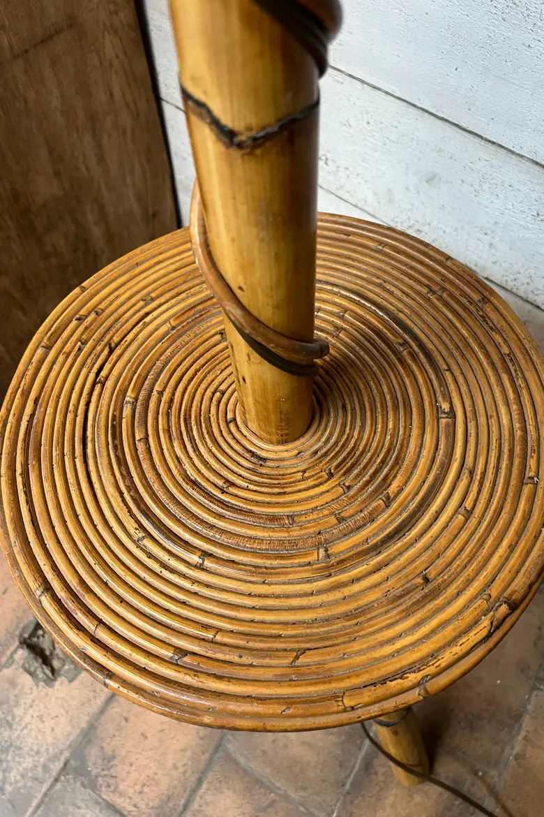 Lampadaire vintage en bambou 1960